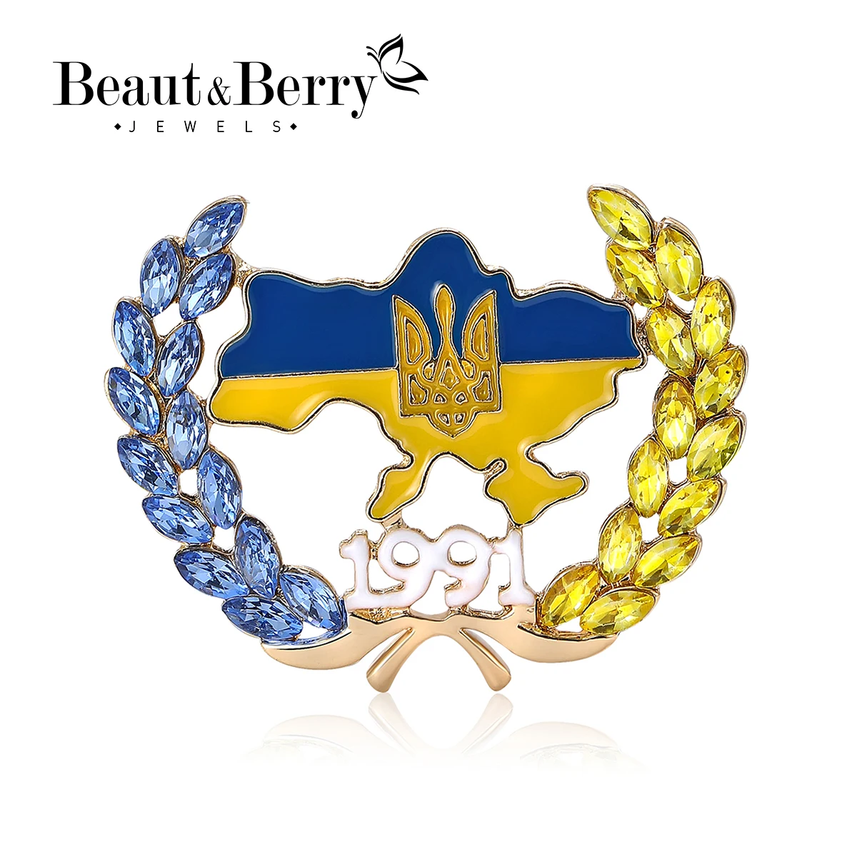 Украина Карта Броши 1991 День Независимости Pin Пшеницы Булавки Мода Случайные