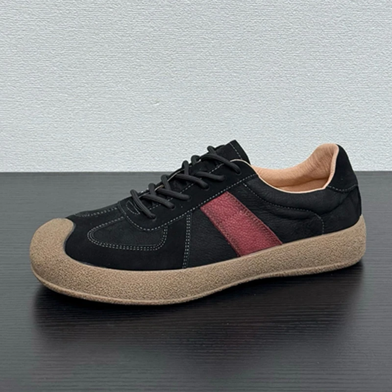 Увядшая британская винтажная удобная и дышащая повседневная кожаная обувь из