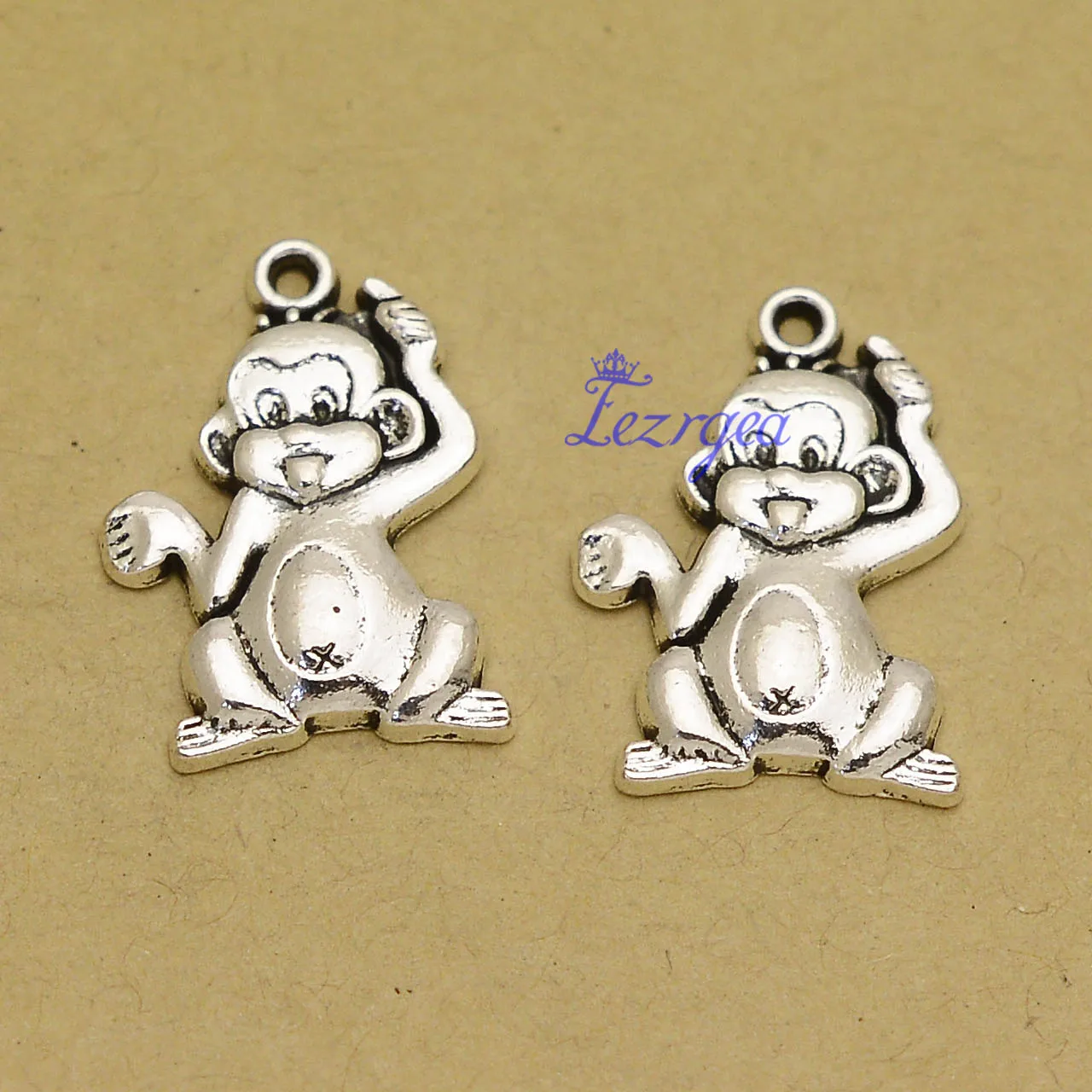 

Подвеска в виде обезьяны с покрытием античным серебром, ювелирные изделия «сделай сам» с животными в зоопарке, принадлежности для бижутери...