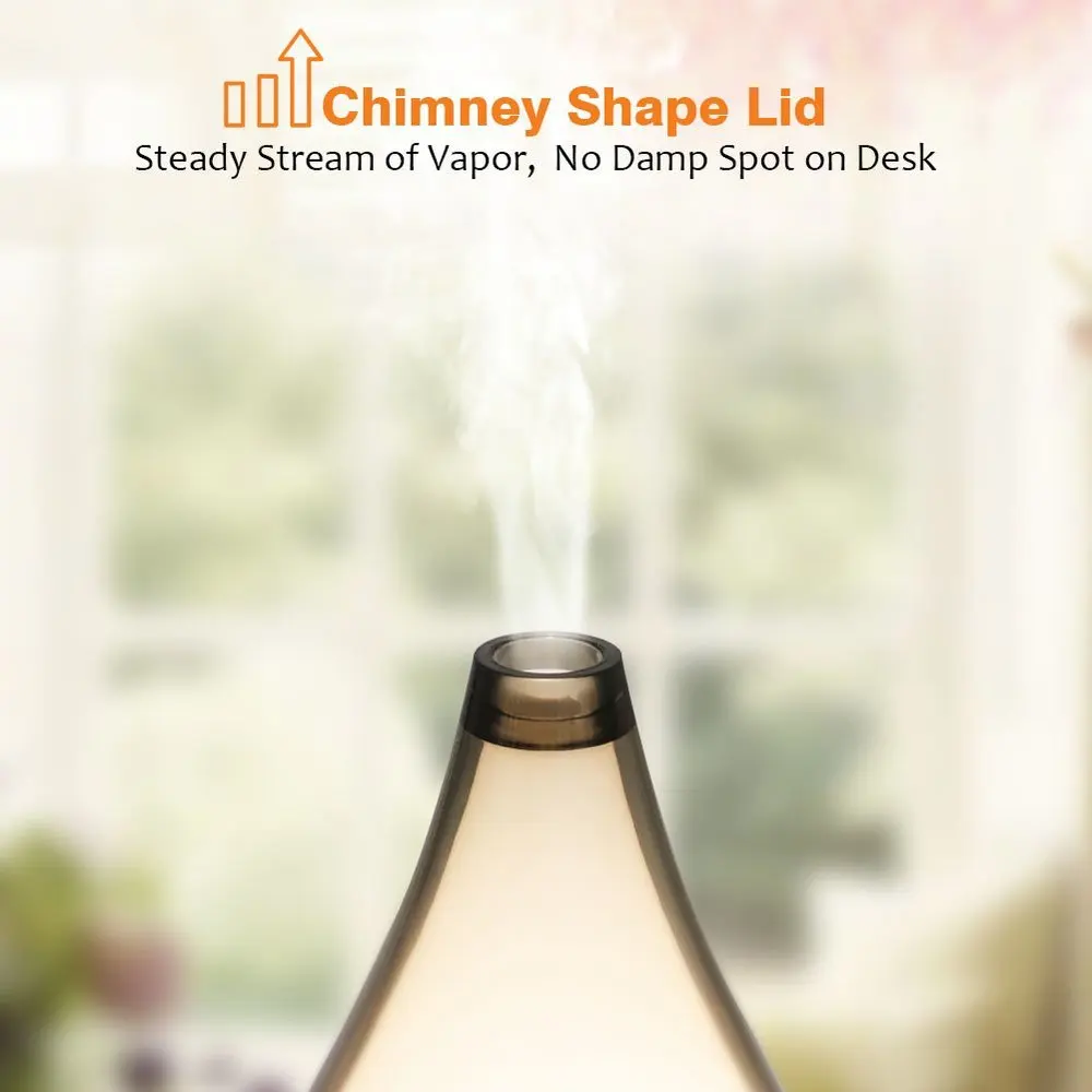 Ваза в форме крышки для диффузора эфирных масел, охлаждающий увлажнитель с прохладным туманом, ультразвуковой ароматерапевтический диффузор, уникальный бесводный автоотключатель на 200 мл.