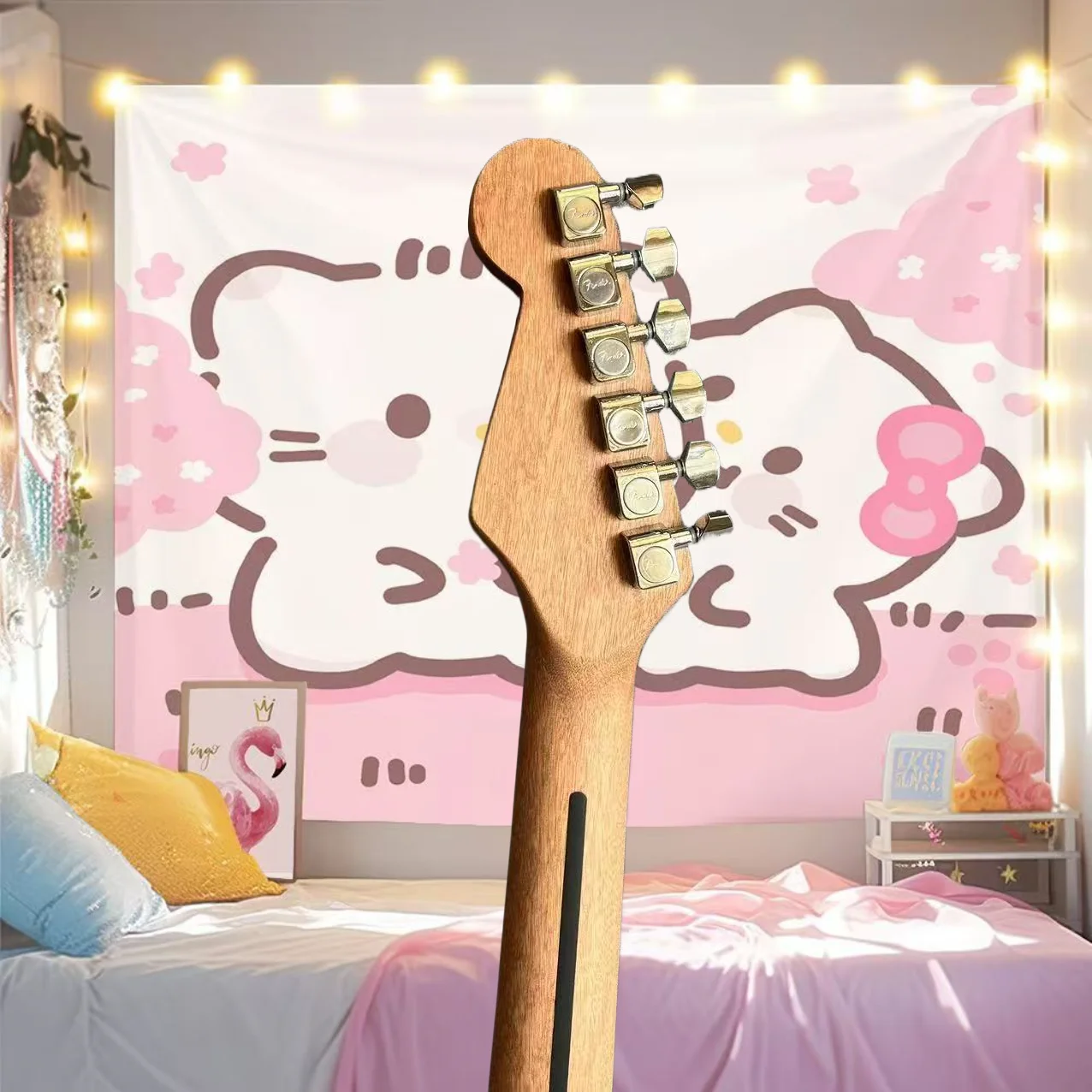 Электрическая гитара изготовленная на заказ из древесины клена и персика со