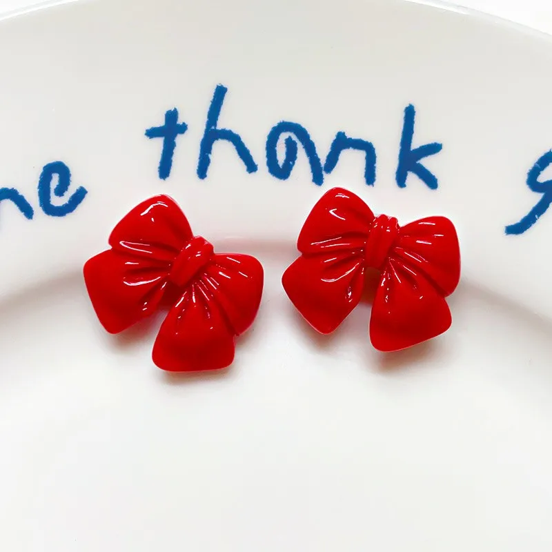 WFFNNKC 20 шт. Красочный глянцевый бант с плоской спинкой из смолы детские заколки для