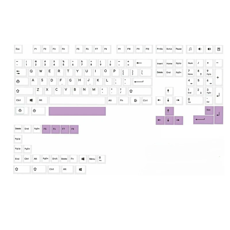 

143 Keys/set PBT Dye Sublimation Key Caps Cherry Profile Minimalist White Theme for Mechanical Keyboard 61 64 68 84 87