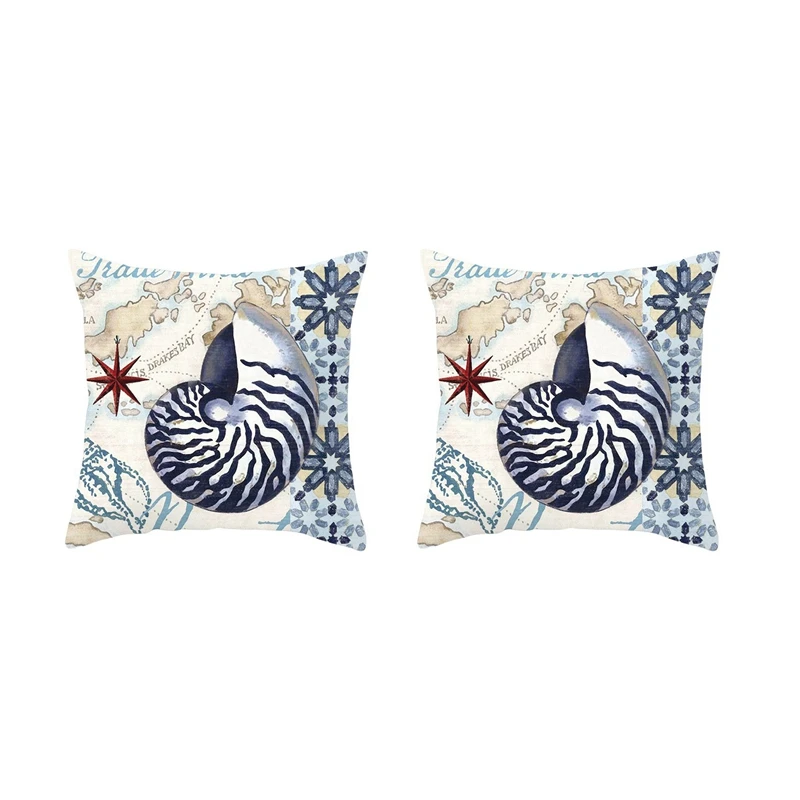 

Mediterranean Ocean Digital Print Peach Skin Pillow Cushion Cover Home Goods 16