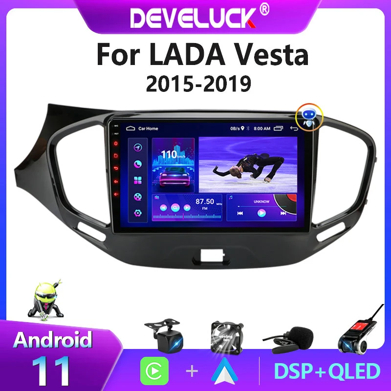 $85.70 2 Din Android 11 Car Radio Multimedia Video Player GPS Navigation Carplay  For LADA Vesta Cross Sport 2015-2019 Stereo Screen AM