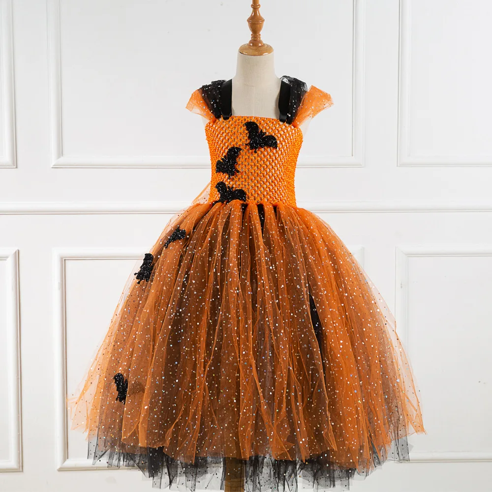 

European and American new small Sequin cartoon long dress dress dress children's dress