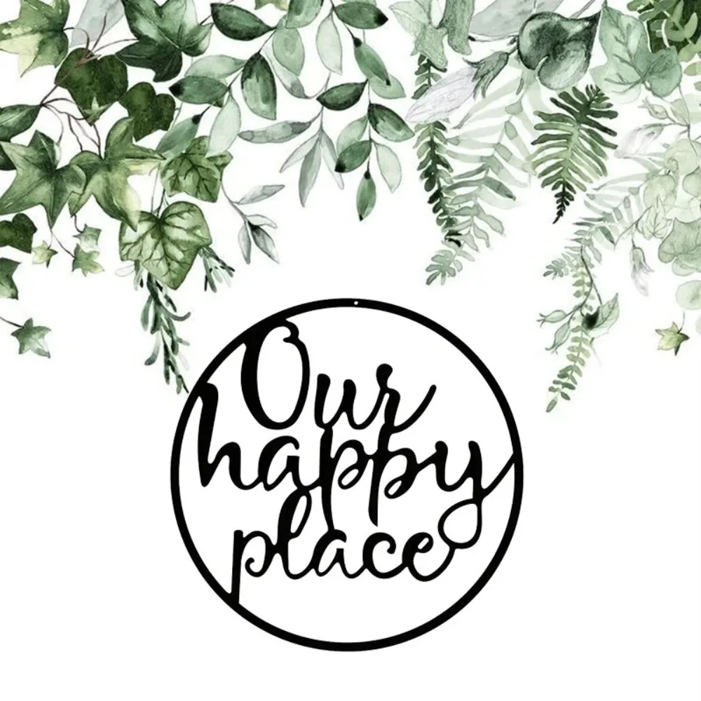 1 шт Металлический Настенный знак нашего счастливого места: Добавьте очарования