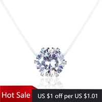 ihues fashion popular zircon diamond pendant necklace translucent clavicle chain jewelry best gift for women
