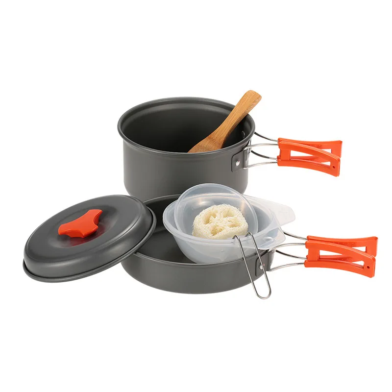 

Cooking Utensils Camping Cookware Kit Outdoor Aluminum Cooking Teapot Water Kettle Cup Pan Pot Spoon Picnic BBQ Tableware Set1-2