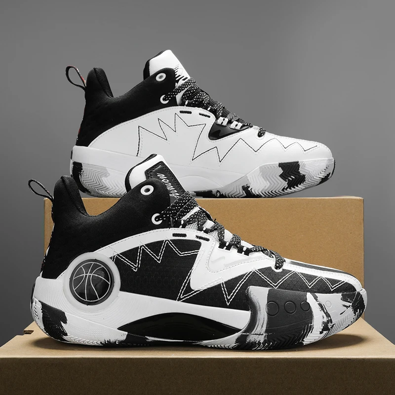 Leather Brand Basketball Shoes Men Kids Basket Boots Hip-hop Basketball Sneakers Men Actual Basket Training Shoes Male Footwear