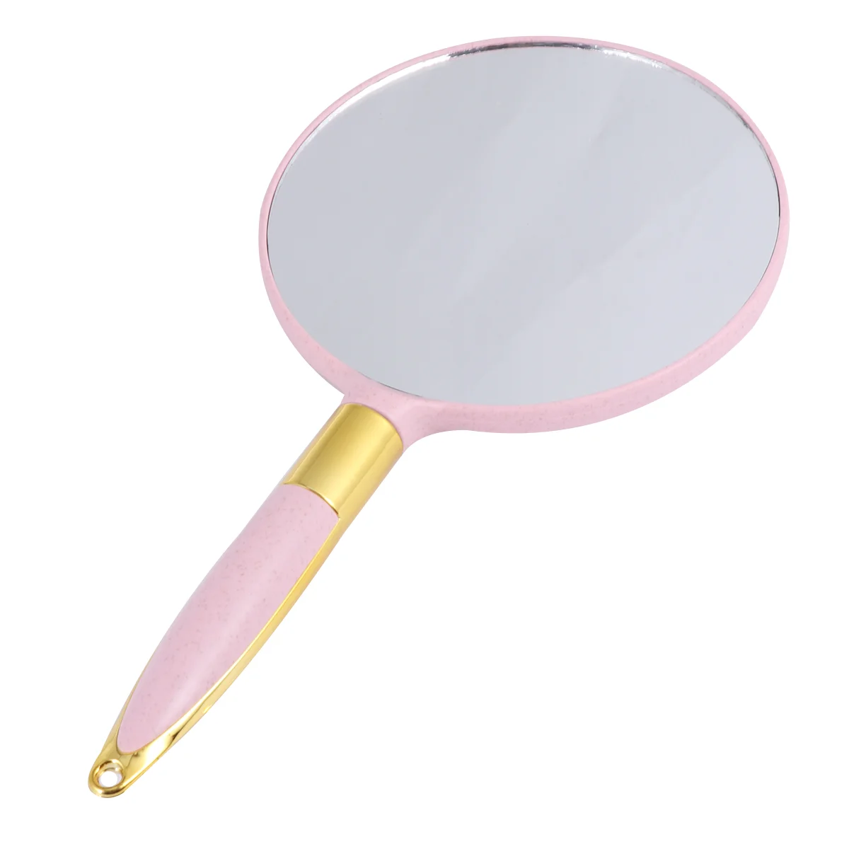 

Mirror Hand Handheld Makeup Mirrors Handle Vintage Heldwithround Salon Compacttravel Pinkoval White Women Portable European