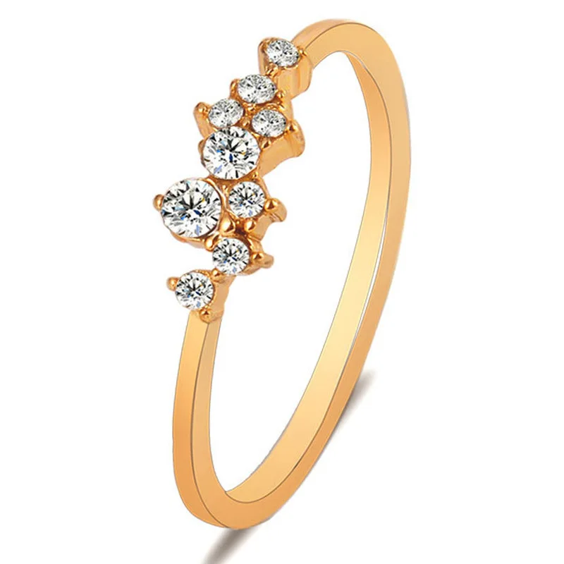 

2022 New Women Ring Jewelry Simle Zircon Yellow Gold Silver Rings Fashion Jewelry Adjustable Ring Birthday Party LJH0008