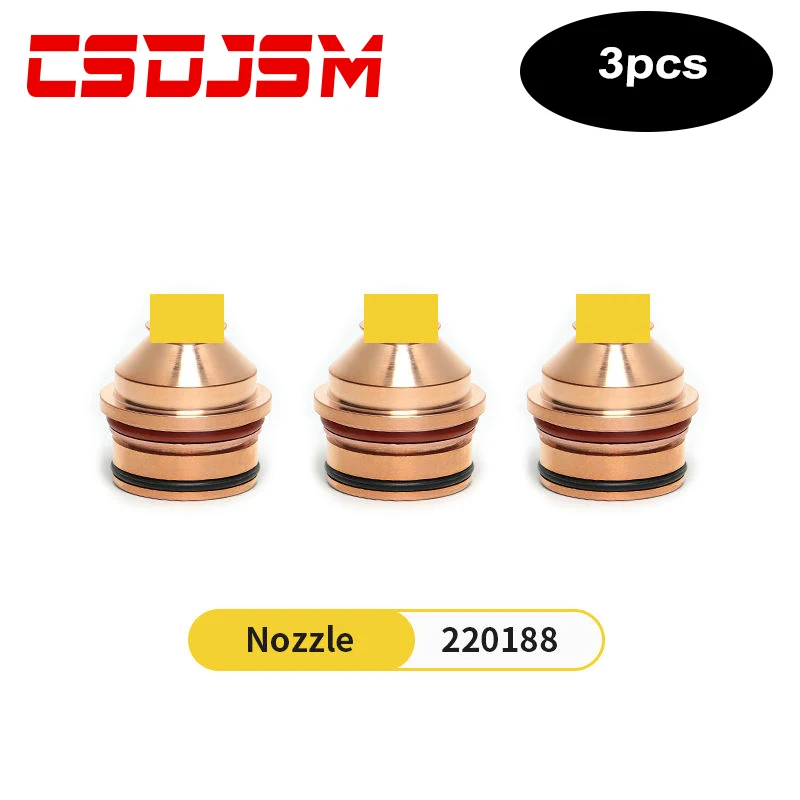

3Pcs 220188 Plasma Cutter Nozzle Tips For Hypertherm HPR130XD Plasma Torch