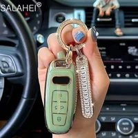 tpu car key cases cover protection bag shell fob for audi a8 c8 a7 a6 q8 2018 2019 3 button car styling accessories keychain