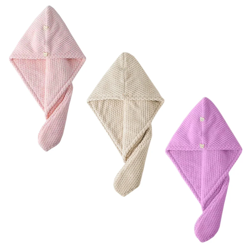 

3Pcs Water Absorption Hat Drying Hair Towel Dry Hair Hat Hair Drying Hat for Women Bathing Trip Home
