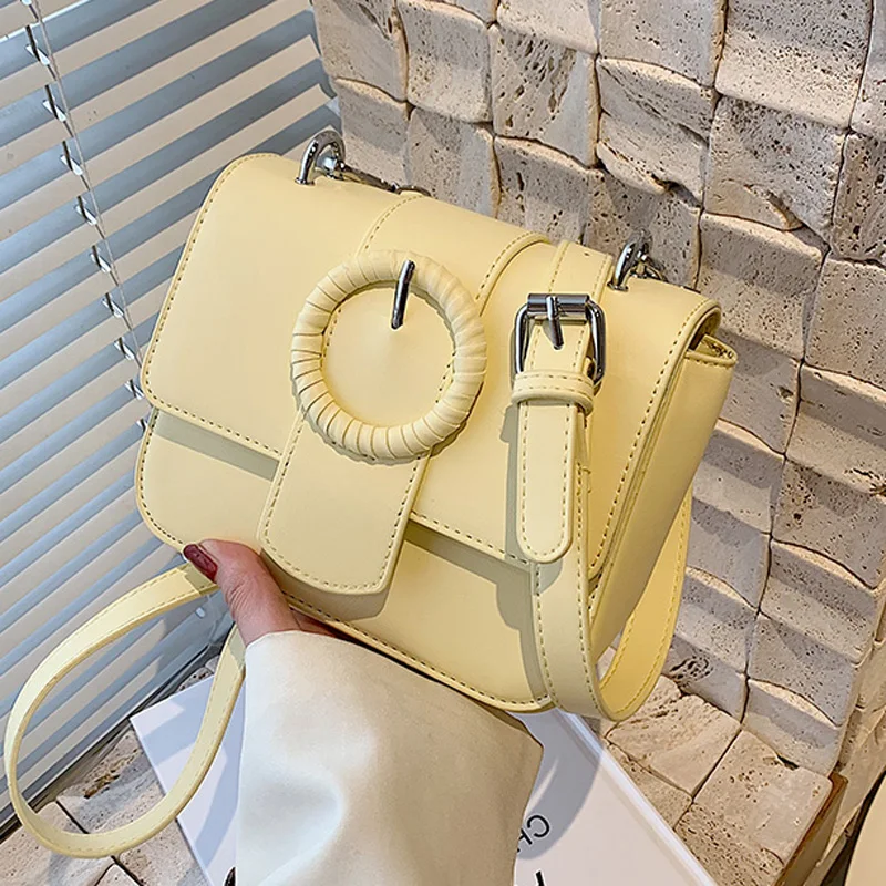 

PU Leather Ring Pattern Crossbody Bags for Women 2022 New Summer Branded Shoulder Luxury Handbags