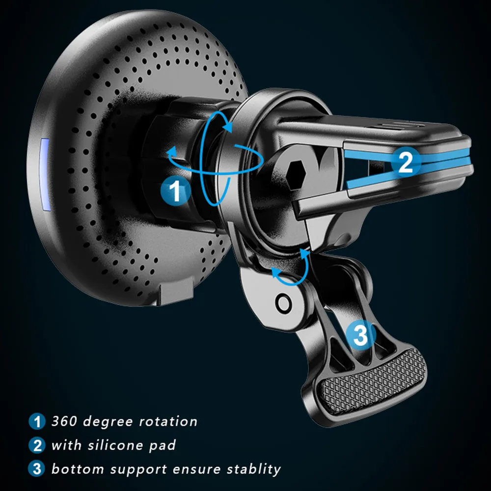 Magnetic Wireless Car Charger Mount Adsorbable Phone For iPhone 13 12 Pro Max Mini adsorption 15W Fast Wireless Charging Holder