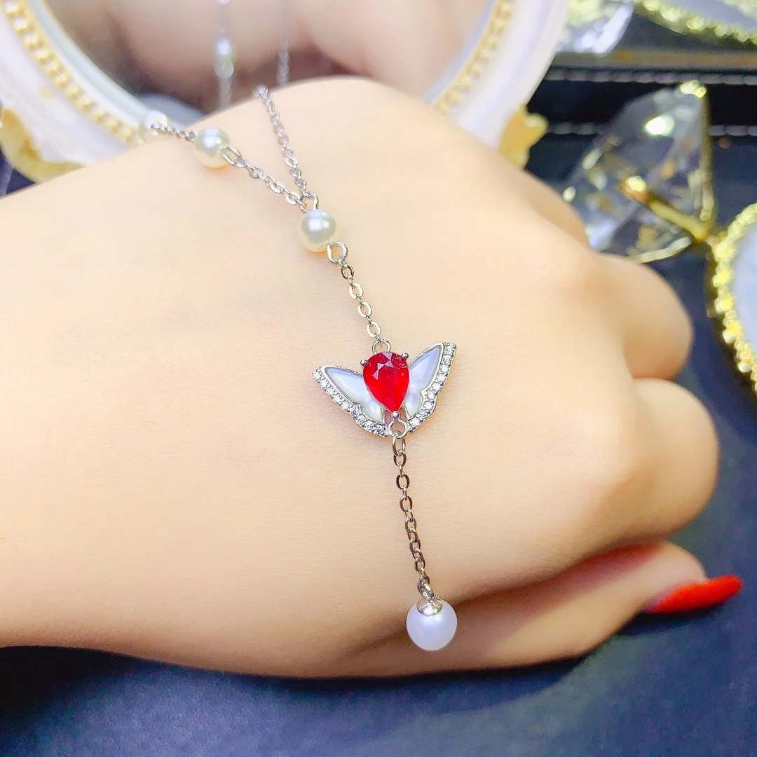 

Женское ожерелье из серебра 925 пробы, с рубином