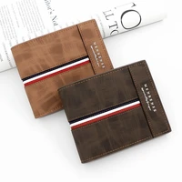 new wallet mens brand short three fold small purse multifunctional clutch leather wallet business zipper purse cartera hombre