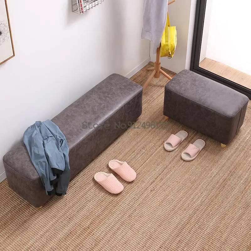 Solid wood shoe changing stool household wearing bed tail sofa entrance clothing store fitting room |
