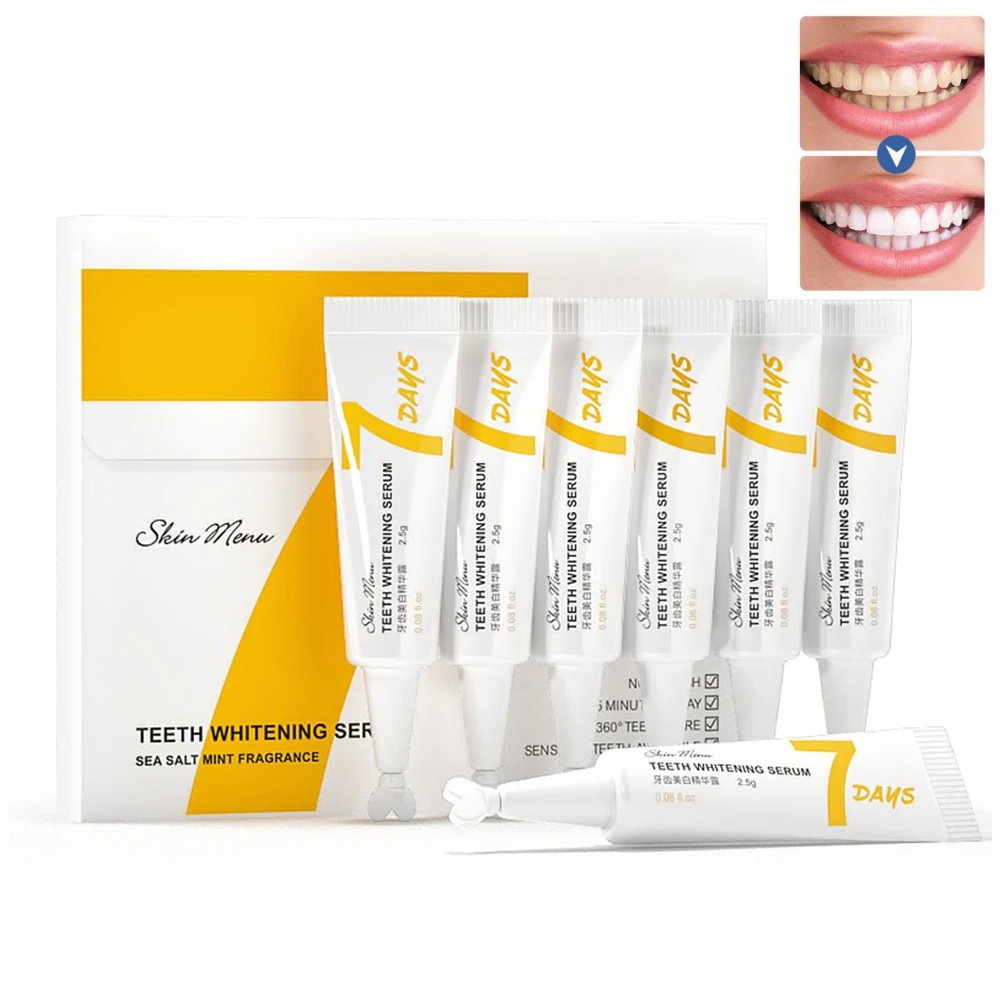 

7pcs Teeth Whitening Serum Teeth Gel Dental Care Essence Teeth Oral Health Care Improve Yellow Teeth Remove Stains Whiten