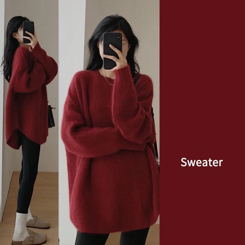 Высококачественный популярный вязаный свитер для женщин осень-зима