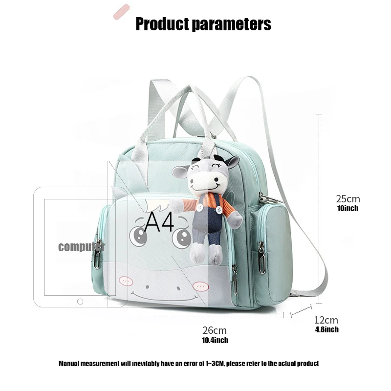 Cute Cow Women Mother Baby Bag for Mommy Backpacks Nappy Stroller Bags Diaper Multifunctional Maternity Changing Bags for Mommy