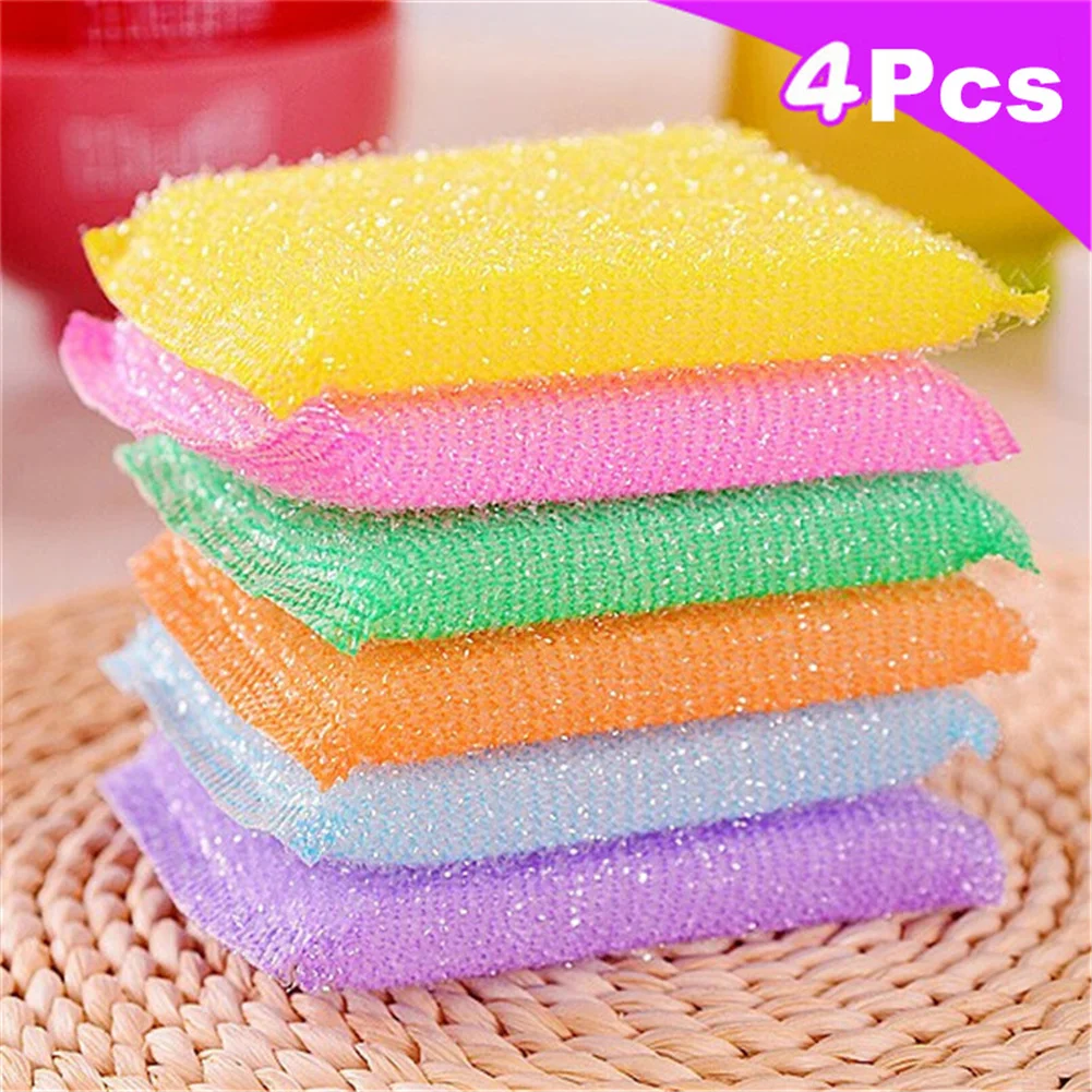 

4pcs Cleaning Cloth Cleaning Sponge Eraser Carborundum Removing Rust Cleaning Brush Descaling Clean Rub Kitchen Cleaning Tools