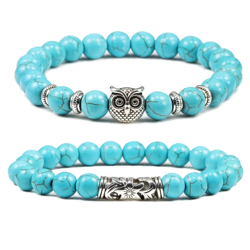 Бусины из натурального камня женский и мужской браслет искусственного малахита