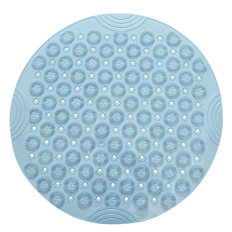 

Round Shower Mat Non-Slip Bath Mat Safety PVC Bathroom Mat with Drain Hole Plastic Massage Foot Pad Bathroom Dropshopping