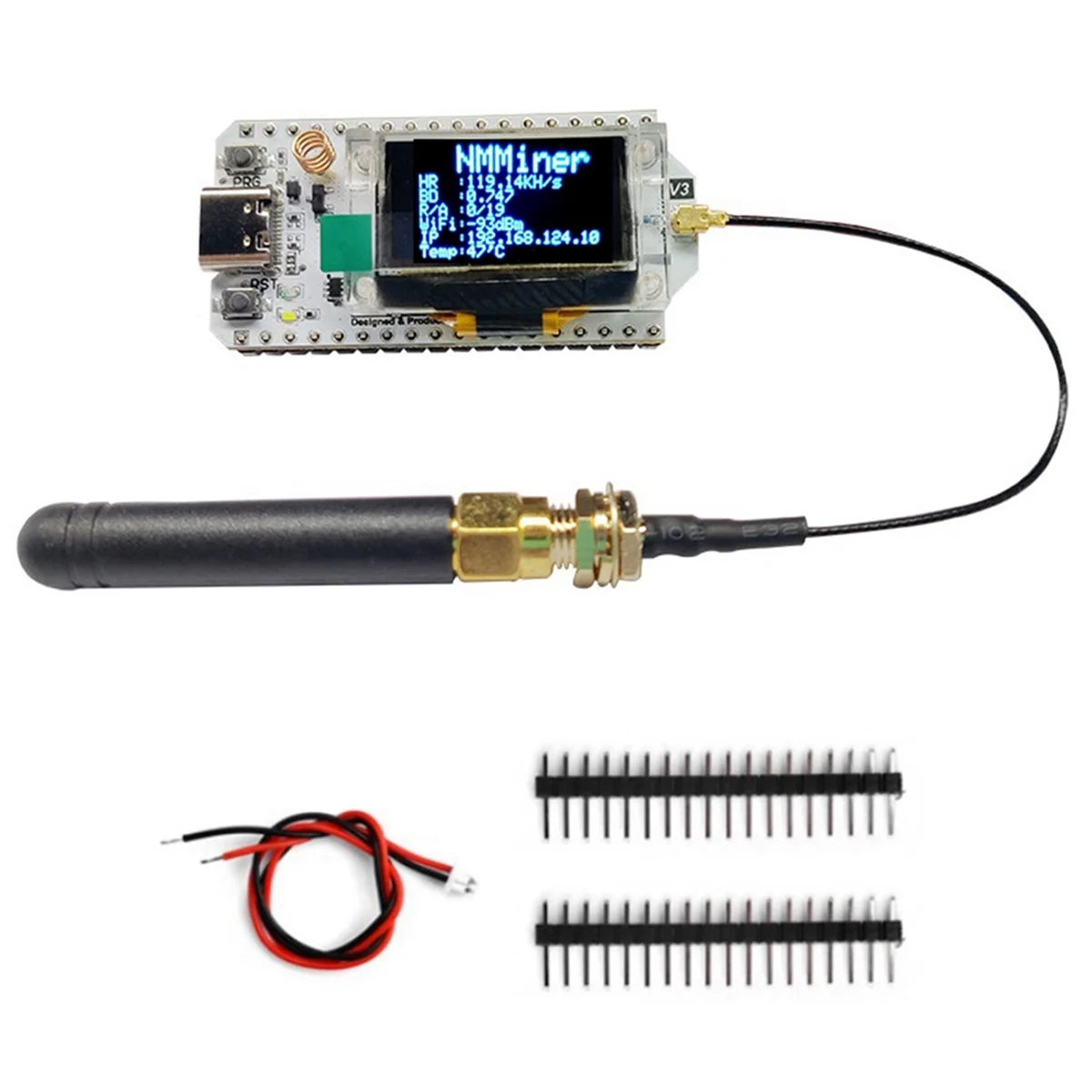 Nerdminer Хеш-метр 119 кГц/с 0 96-дюймовый OLED-экран Nerd Miner Bitcoin Solo BTC Lottery ESP32