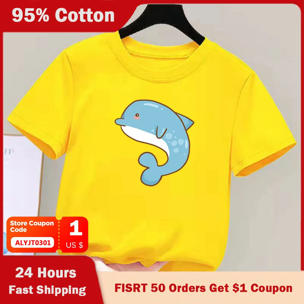 

2 To 14 Years 95% Cotton Children T-shirt Kawaii Anime Cartoons T Shirt Casual Clothes Kid Girl Boy Short Sleeve Tops #1368