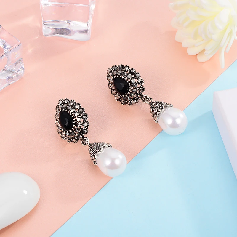 

Vintage Fashion Long Earrings with Pearl Stud Earrings for Women Party Jewelry Gifts earrings trendy 2022 wholesale jewelry