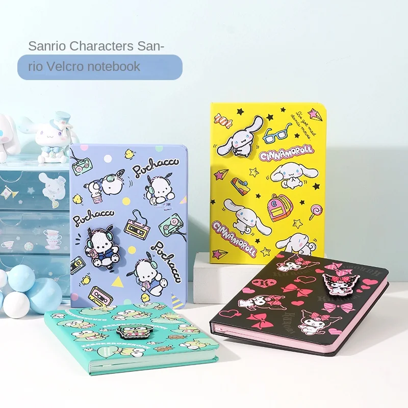

Kawaii Sanrios Cinnamoroll Notebook Cute Cute Purin Dog Kuromi Velcro Notepad Student Notebook Horizontal Line B6 Kids Plush Toy