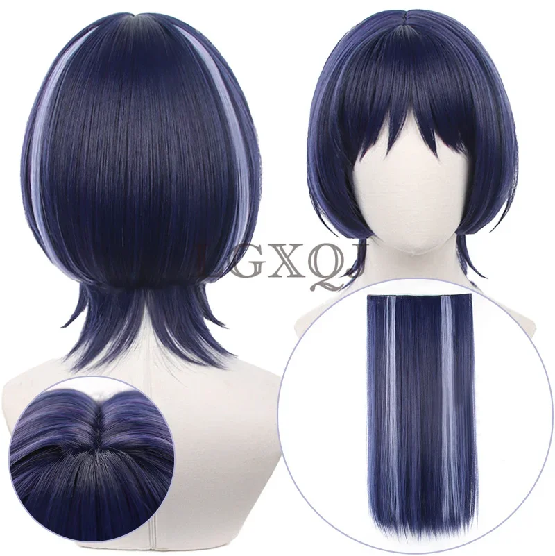 Парик Scaramouche Genshin Impact Косплей Синий Фиолетовый Термостойкие Волосы Wanderer Аниме