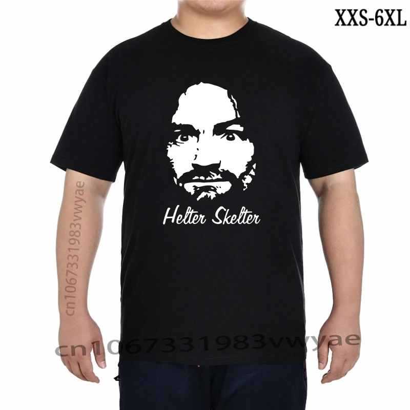 

Summer Charles Manson, черная Фотографическая футболка, модель 100%
