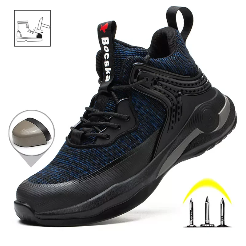

Boots Safety Work Shoes Anti-smashing and Anti-piercing Indestructible Shoes Steel toe Safety Shoes High-top Work Boots