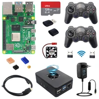 raspberry pi 4 model b game kit 2 4 8 gb ram wireless gamepads 128 64 32 gb tf card case power supply fan heatsink