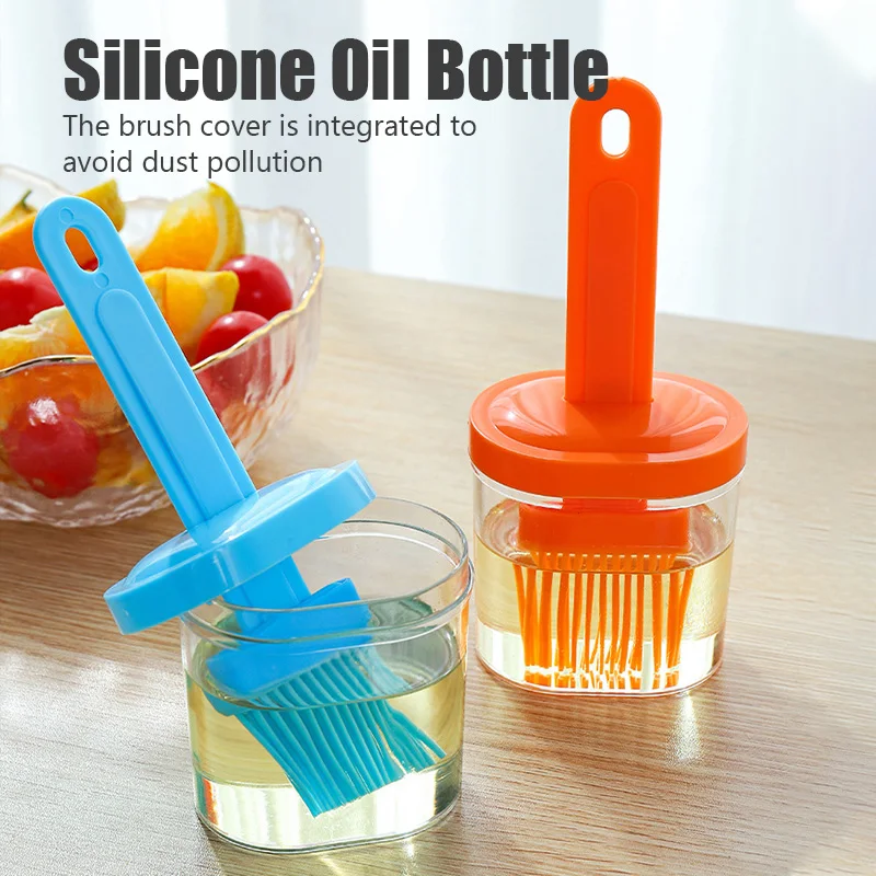 

1Pcs Oil Brush High Temperature Resistant Silicone Bottle Portable Barbecue Oil Brush for Kitchen Baking Pancake Oil Brush Tool
