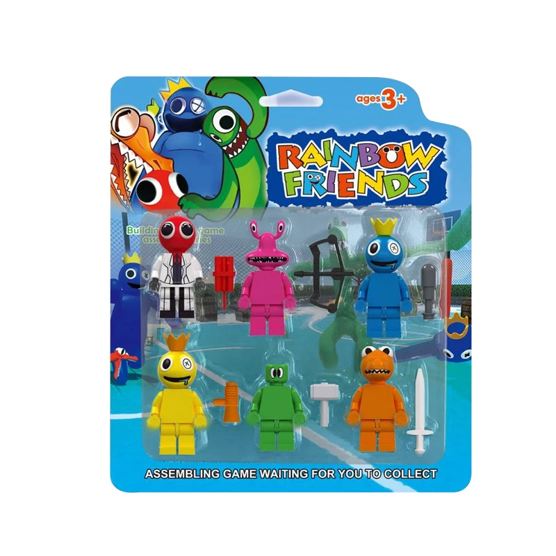 

6pcs Rainbow Friends Toy Brick Mini Building Blocks Assembled Toys Figure Dolls Horror Game Character Children Birthday Gift