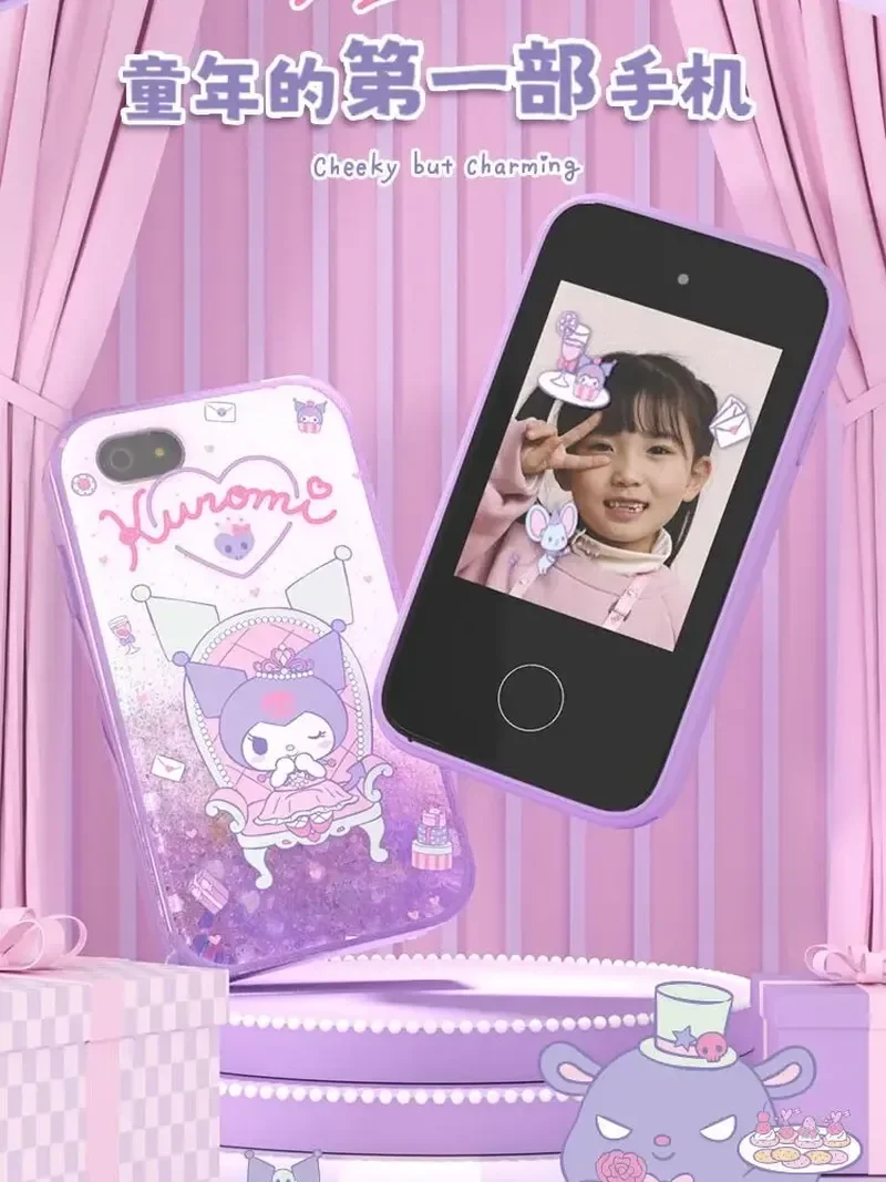Новинка 2024 Мобильная камера Sanrio Kuromi игрушки для съемки Детские камеры милый