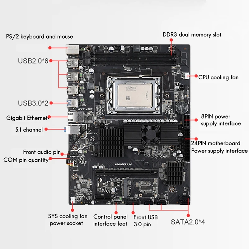 Материнская плата X89 с 6276 ЦП + 8 Гб DDR3 ОЗУ вентилятор охлаждения ECC/REG DIMM RAM SATA2 USB3.0