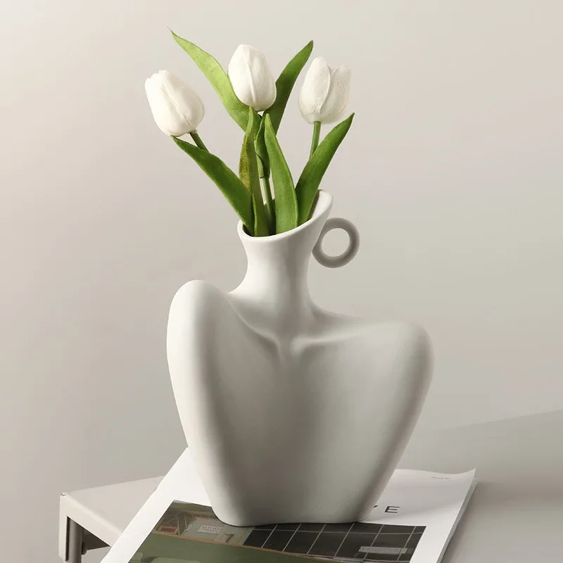 New Creative Human Vase Living Room Flower Arrangement Container Ceramic  Flower Pot Decoration Home Decoration Accessories