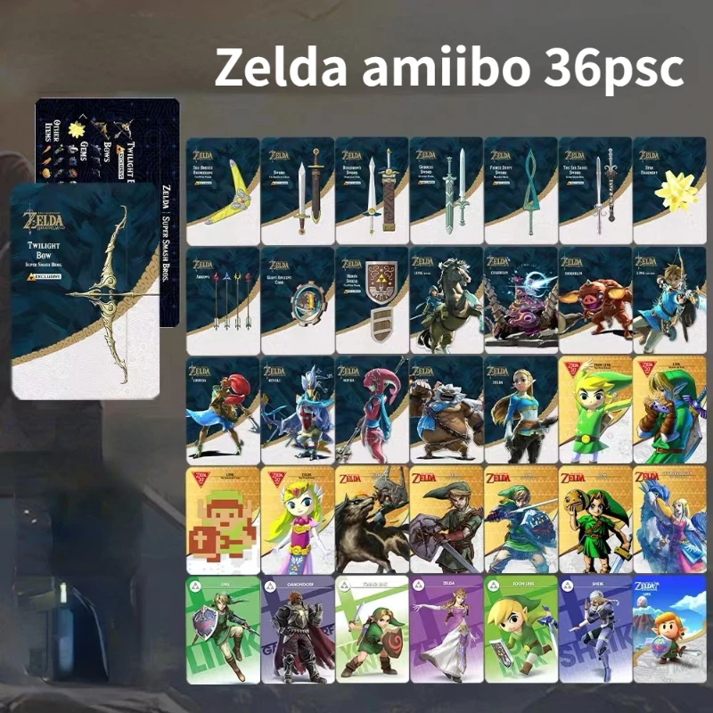 

In Stock The Legend of Zelda Breath of The Wild Calamity Apocalypse Switch Amiibo Linkage Card 36 pieces/set Spiel Sammlung