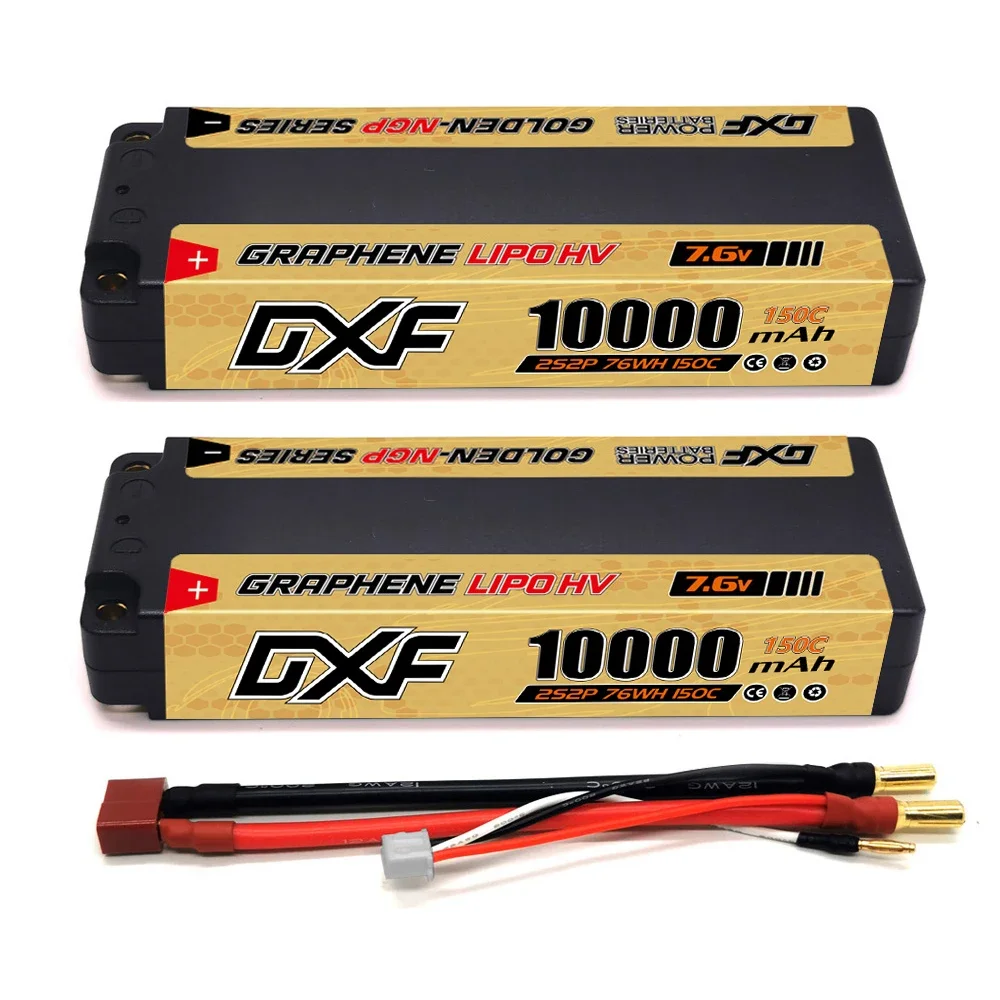 Фото DXF 2S Lipo Батарея 10000 мАч 7,6 В 150C 5 мм Твердый футляр с Твердотельным разъемом для 1/10 Багги Трюги Внедорожная лодка Грузовик Грузовик Гонки Вертолет №1