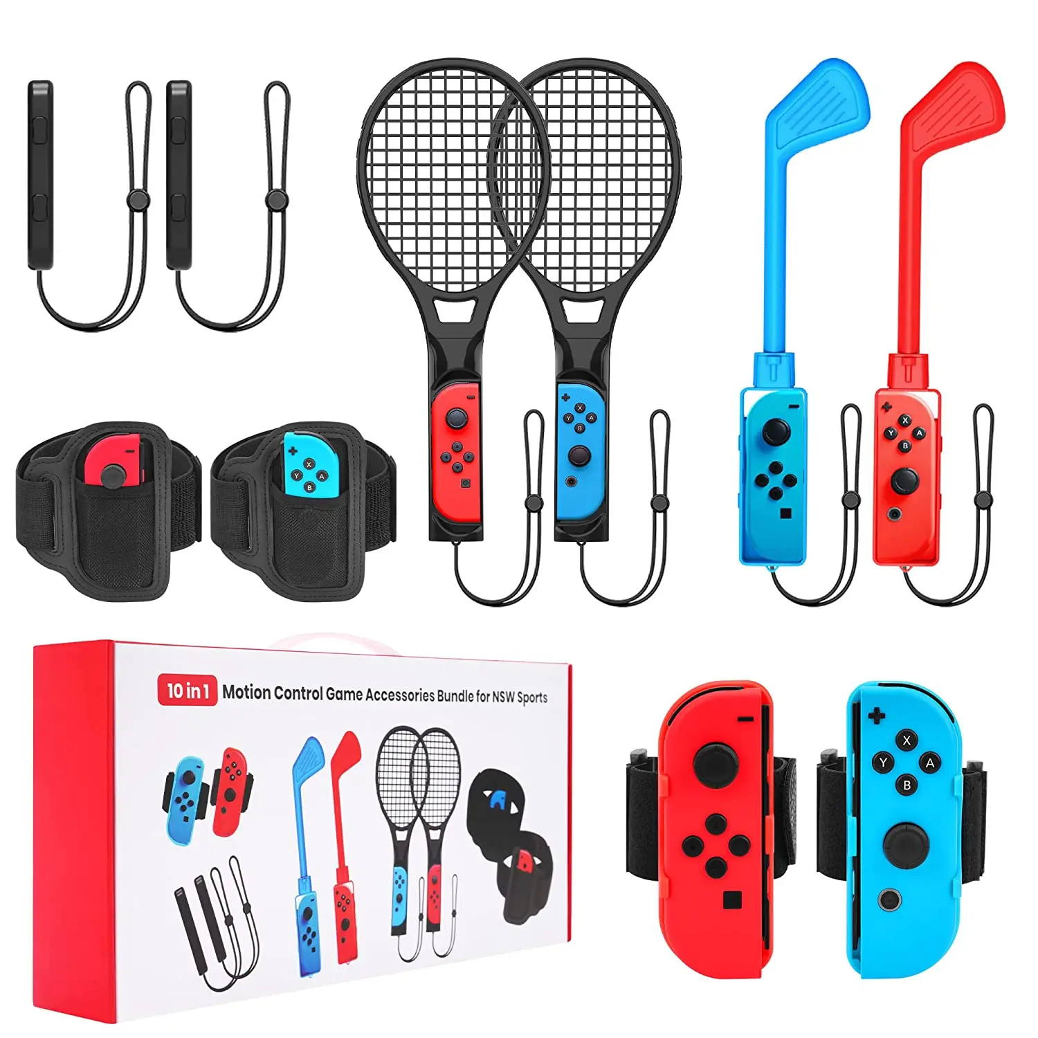 

10 in 1 Nintendo Switch Accessories Bundle for Nintendo Switch 12 in1 Sports Accessories Kit for Switch/Switch OLED Sports Games