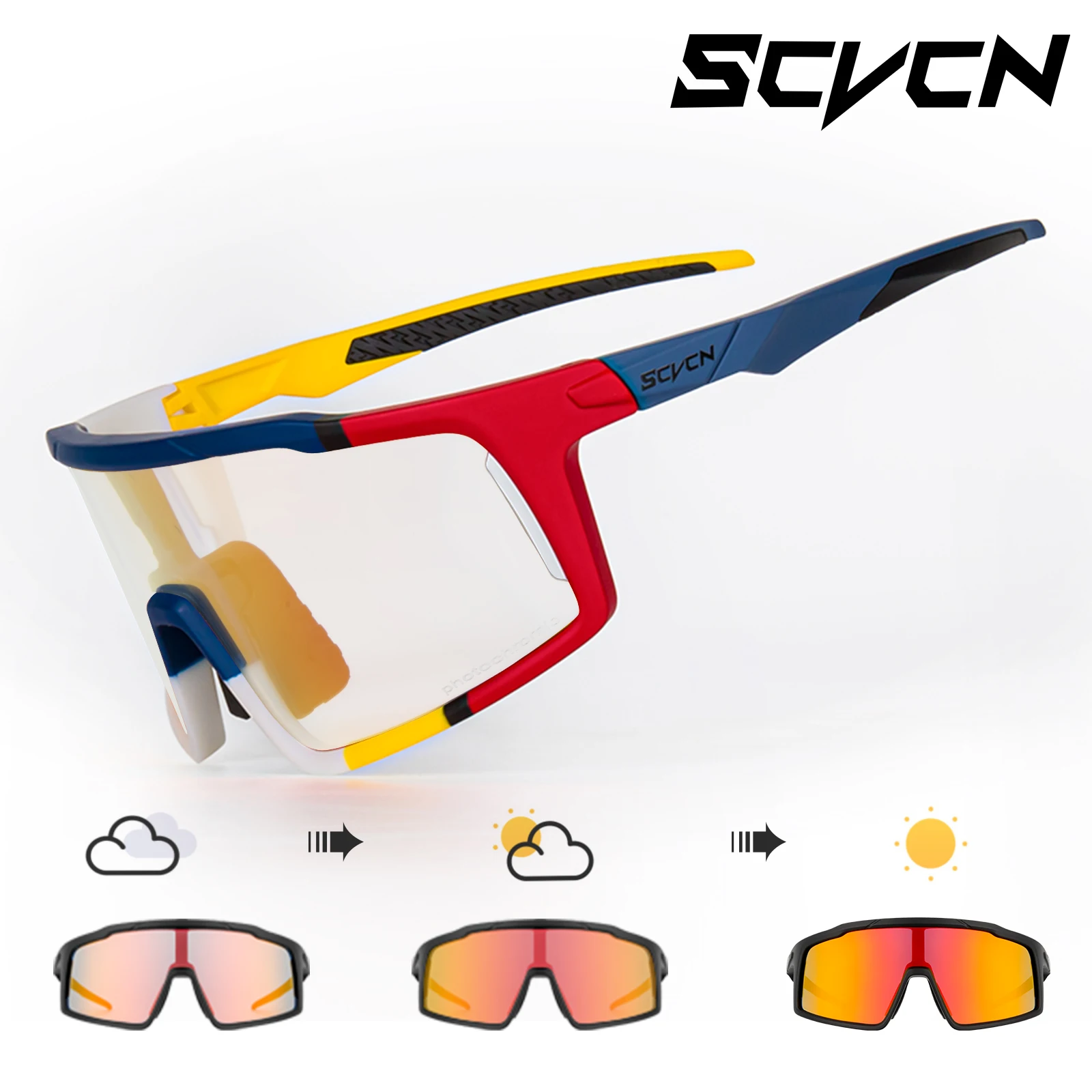 Red Photochromic Glasses Bicycle Blue Glasses Sports Men's Sunglasses MTB Road Bike Eyewear for Women Cycling Goggles Racing