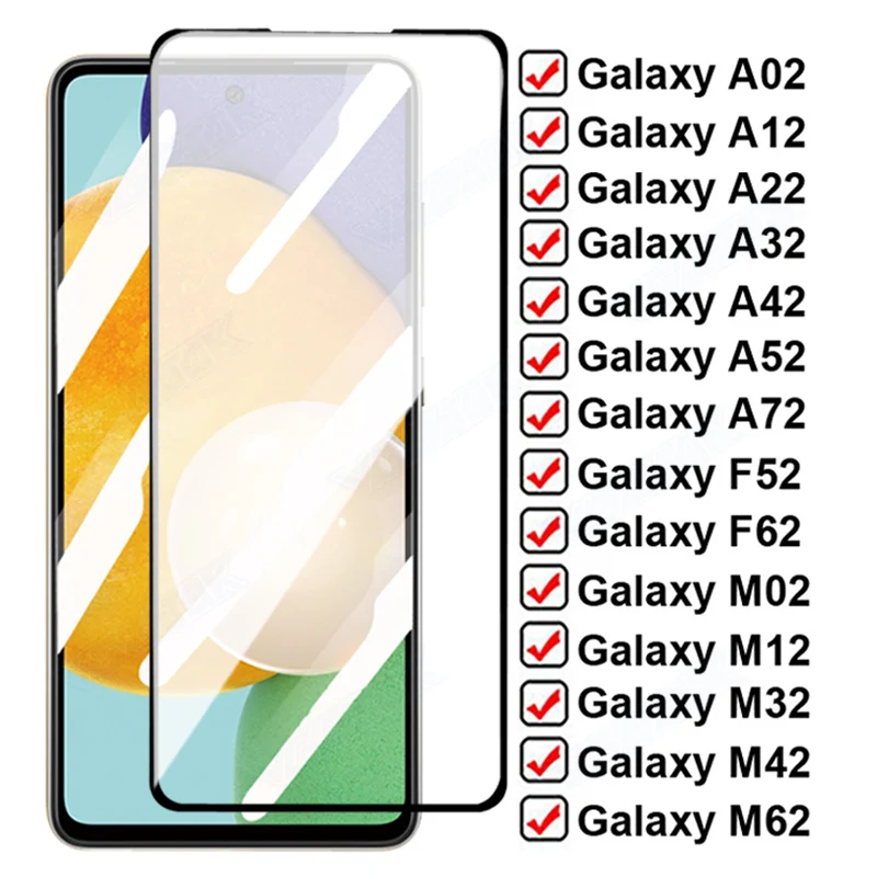 

1-5 шт. закаленное стекло для Samsung Galaxy A02 A12 A22 A32 A42 A52 A72 защита для экрана M02 M32 M42 M62 F52 F62 защитная пленка