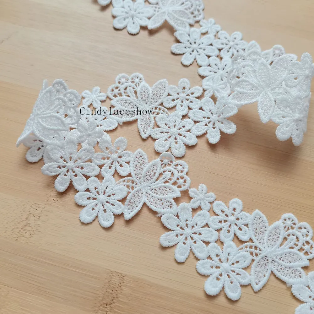 Водорастворимая кружевная отделка с цветочным рисунком ромашки для шитья одежды
