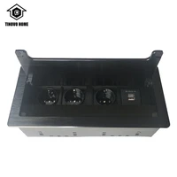 desktop socket office conference table socket stylish and beautiful dust proof hidden high grade aluminum brushed black